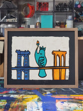 16in x 20in Manhattan Bridge Brooklyn Bridge And Liberty Pigeon